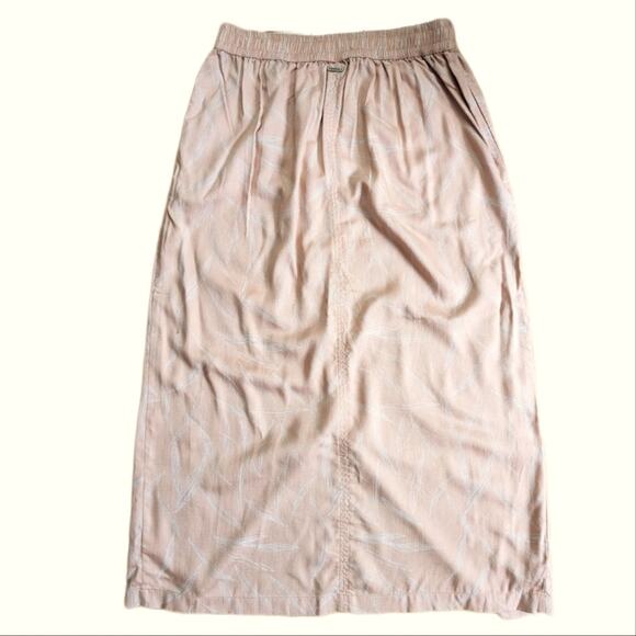 Prana Swift Lake 100% Tencel Lyocell Leaf Print Button Front Midi Skirt - Picture 2 of 5